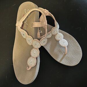 Skechers Women’s Yoga Foam Sparkle Pink Sandals Stretch‎ Slingback Shoes 9